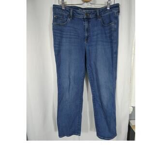 Chico's Define Me Denim Women's 14R Straight Leg Ankle Jeans Stretchy